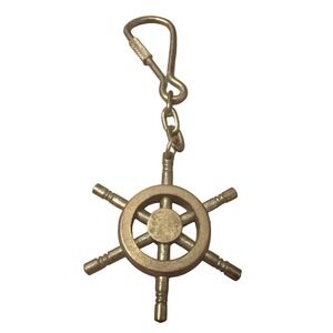 Unbranded Ship Wheel Keychain Unisex OS Gold Good Nautical Brass Helm Maritime